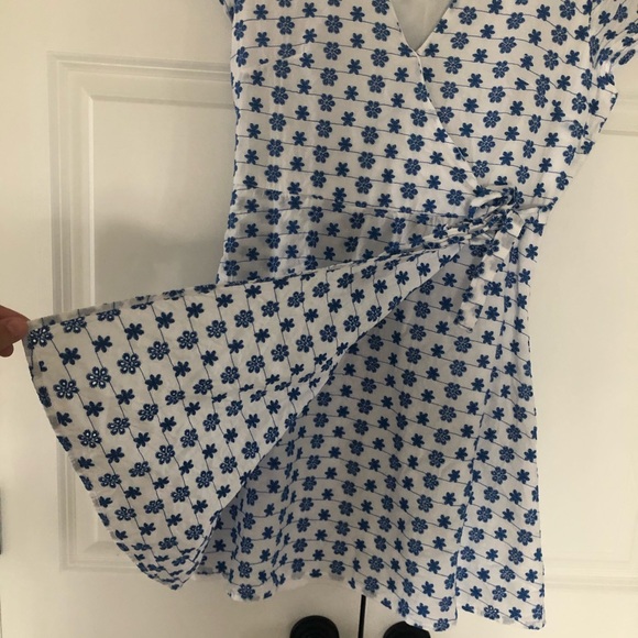 Blue Flower Wrap Dress (Brandy, Princess Polly) - Picture 4 of 10